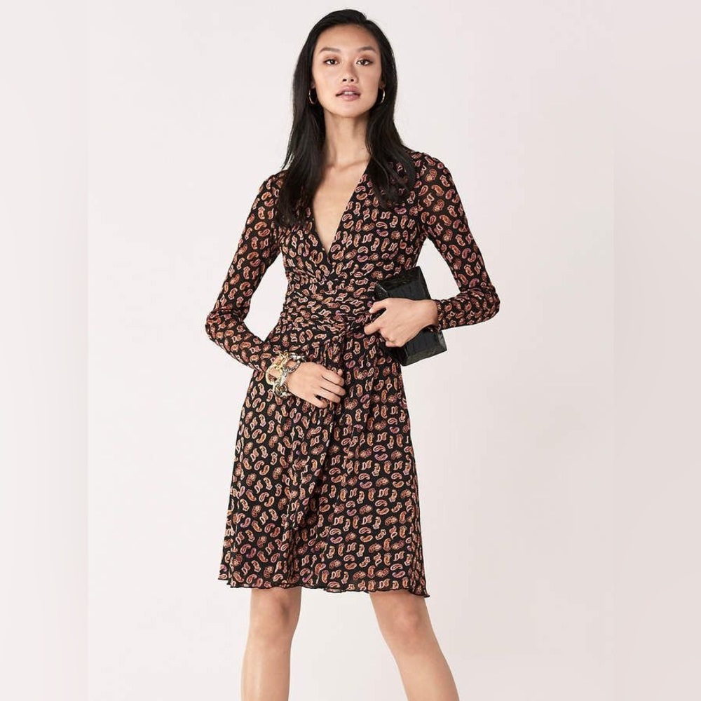Diane von Furstenberg Brenna Paisley Faux Wrap Dress